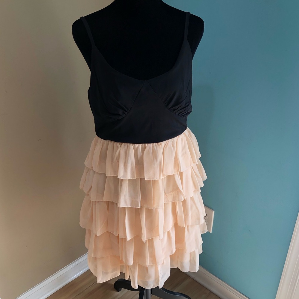 Black & Blush tiered layered dress